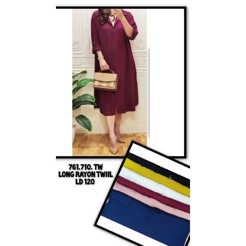 Longtunik polos bahan Rayon premium