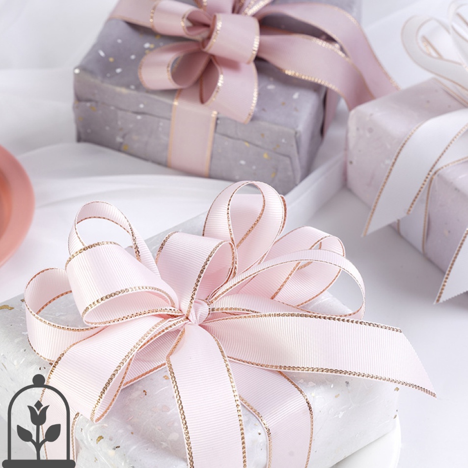 

Sale Khusus 1ROLL Pita GROSSGRAIN High Grade Emas Ribbon Gold Edge Pinggir Emas Korea Kado Dekorasi Hampers Bouquet Lebar 25cm Panjang 225 meter Colourful Cantik Murah Kerajinan Tangan