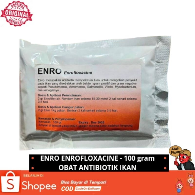 Enro 100 gram - Obat Antibiotik Ikan