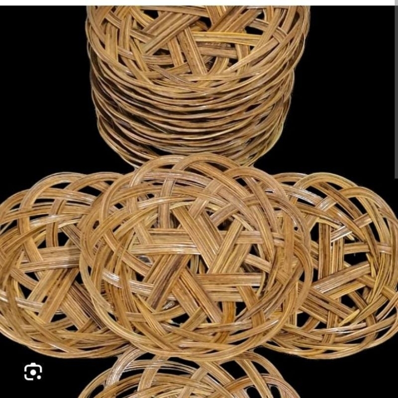 Piring Lidi Anyaman/bukan rotan 1 lusin/ 12 pcs