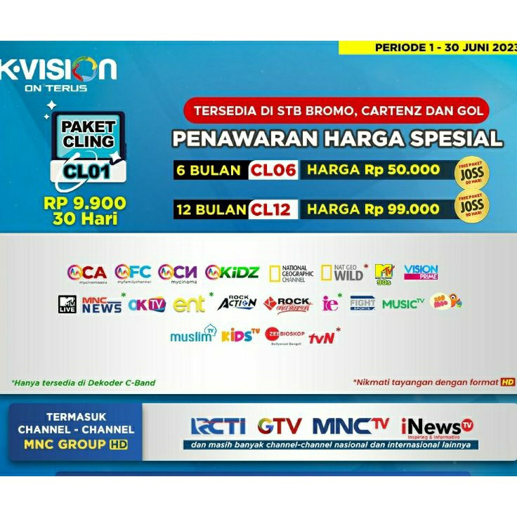 K VISION paket cling 1 tahun36 Hari MNC GROUP KVISION CL12