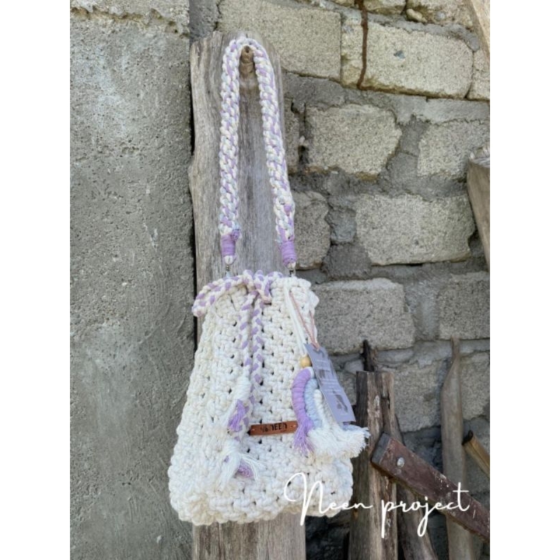 Bucket bag macrame