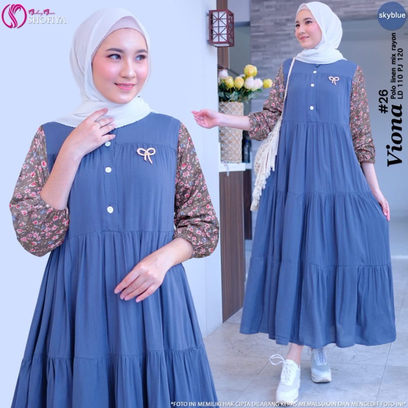 Viona ori shofiya / original shofiya / viona series / midi viona / gamis midi viona / gamis polo lin