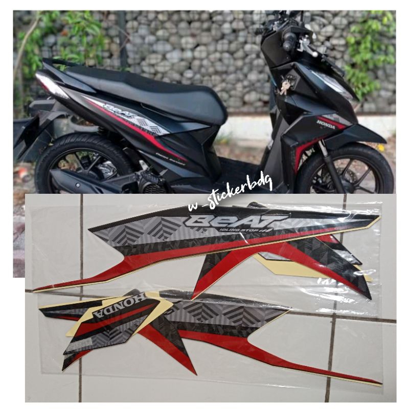 Striping Lis Honda Beat CBS ISS 2021 Hitam / Matte Black