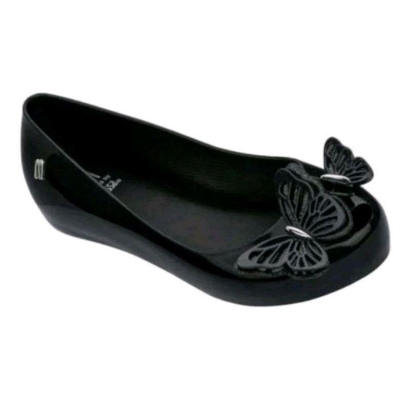Sepatu Anak Perempuan Mini Melissa Butterfly Hitam & Pink Flat Shoes Remaja