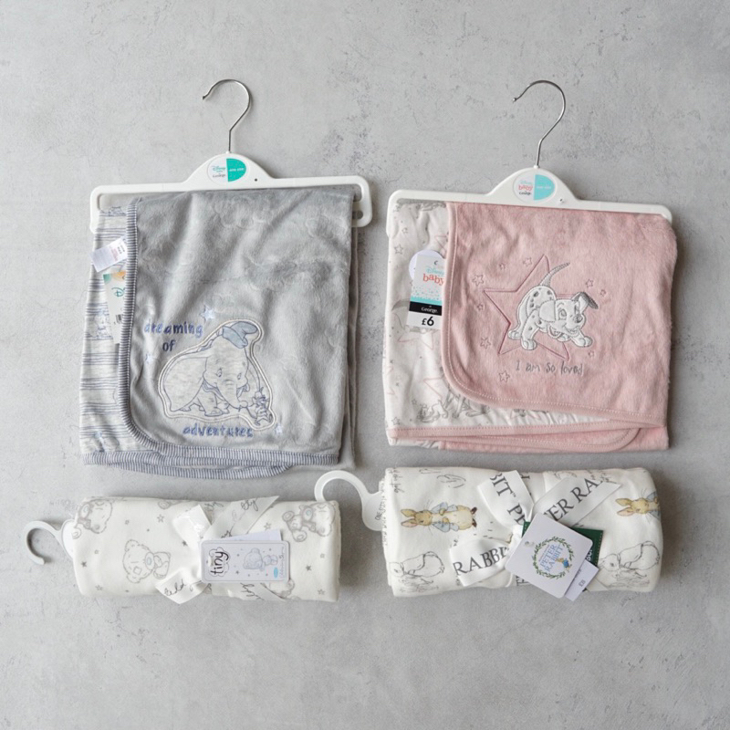 Original Baby & Kids Blanket | size 74x74cm | disney dalmatian tatty teddy peter rabbit | selimut an