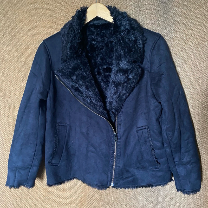 Uniqlo Suede Sherpa Trench Jacket Woman