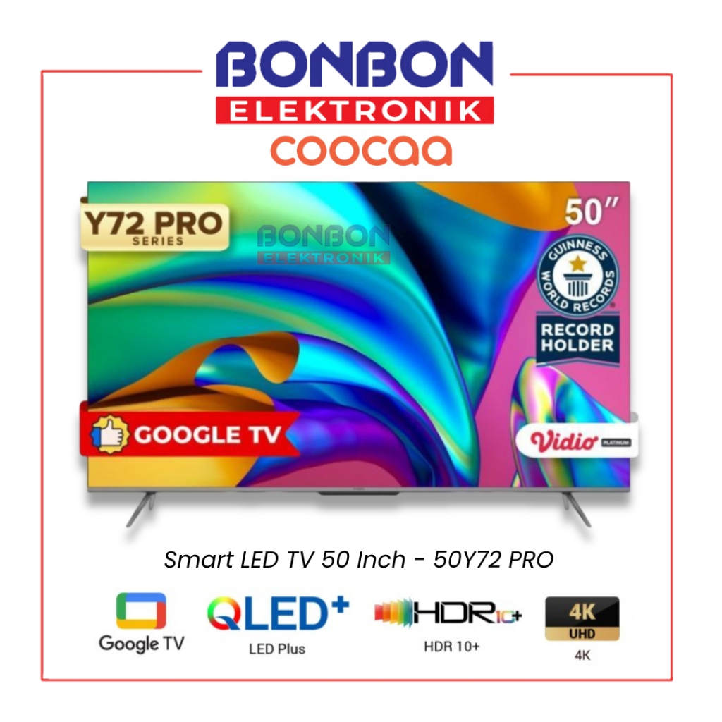 COOCAA LED Smart TV 50 Inch 50Y72PRO - Smart Google TV 50Y72 PRO