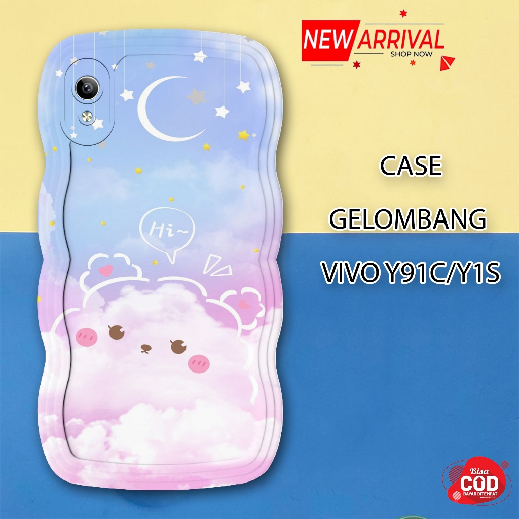 Soft Case GELOMBANG Hp Vivo Y91C - Vivo Y1S - Case Pro Camera - Fashion Case Motif Cute - Casing & S