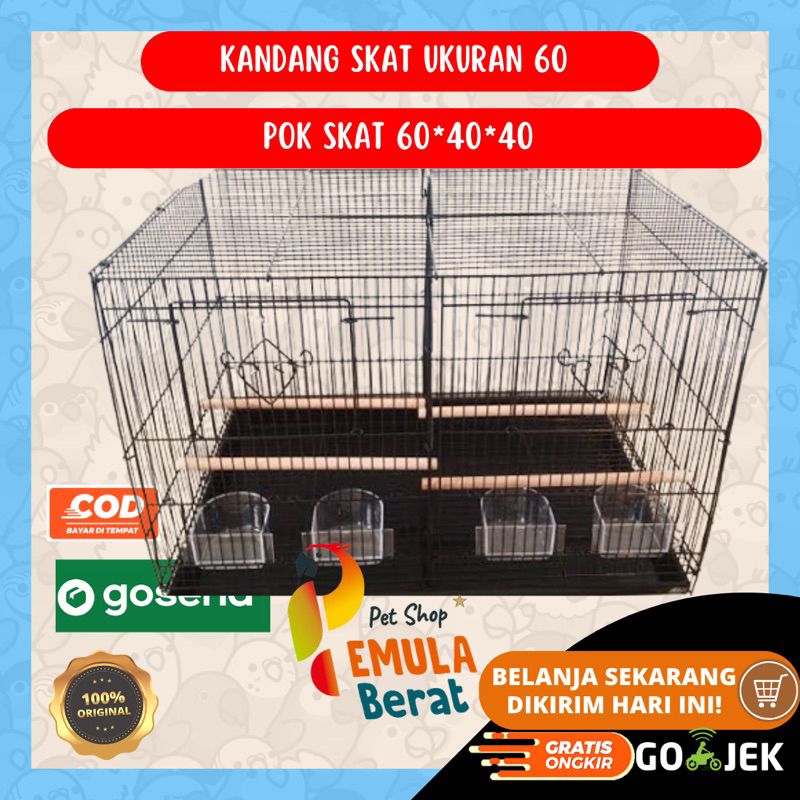 KANDANG BOX SKAT P60cm L40cm T40cm SANGKAR KANDANG BURUNG MEDIUMSIZE M KANDANG BURUNG LOVEBIRD PARKI