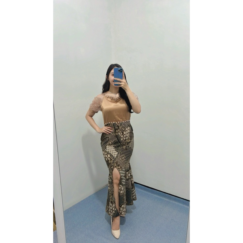 Gaun Wanita Baju Dros Natal Cewe Seragam Bridesmaid Maxy Gaun Pesta Dewasa Batik Pernikahan Kebaya N