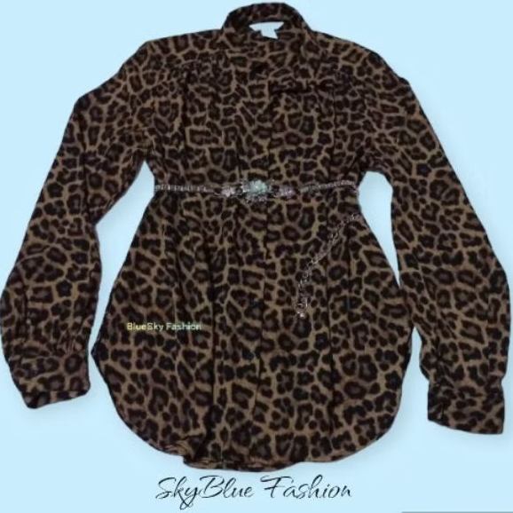 Kemeja H&M Leopard Lengan Panjang