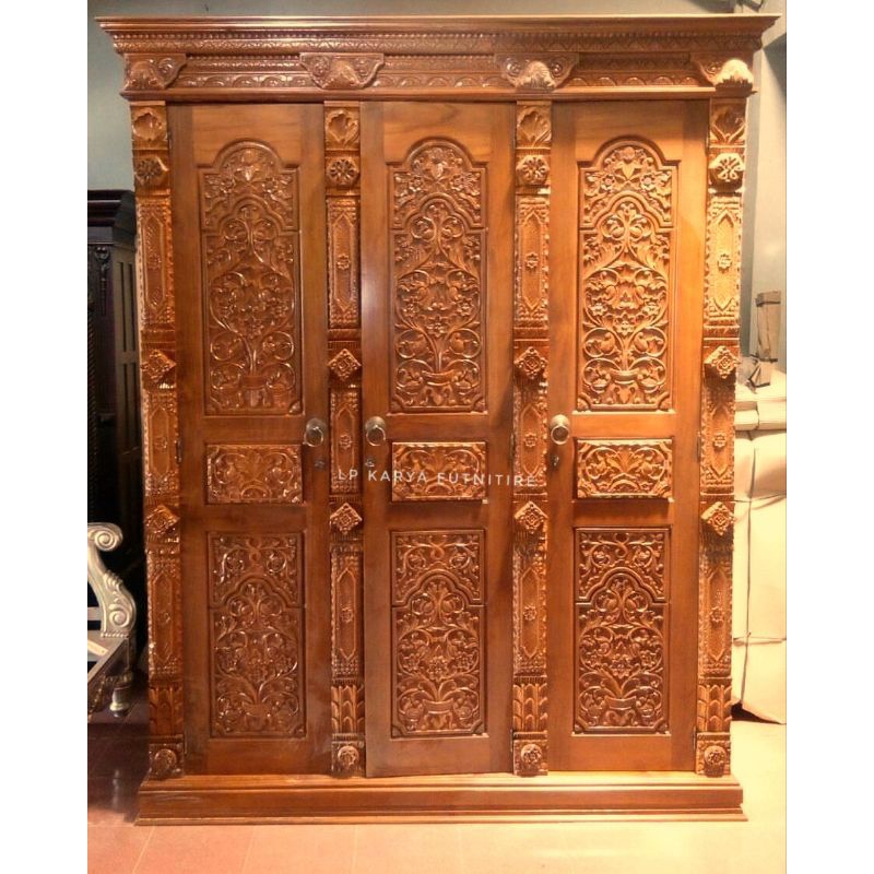almari gebyok/almari ukiran/almari pakaian P150xL50xT200
