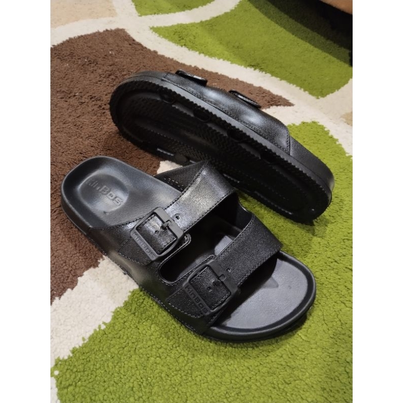 sandal karet pria tali 2/ban2/strap2 kinbos hitam