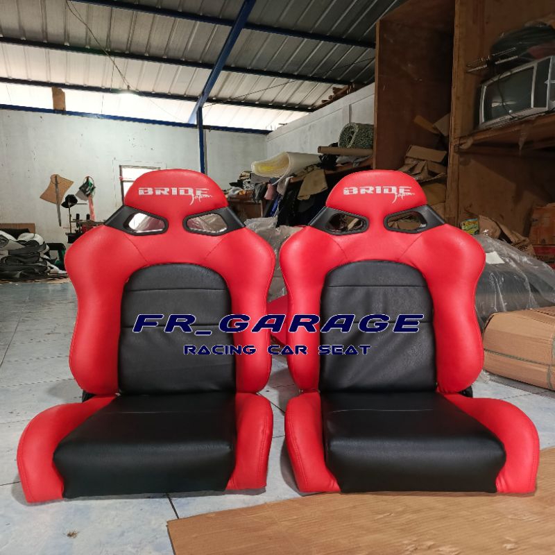JOK MOBIL RACING BRIDE CUGA MERAH HITAM KULIT / JOK RACING MOBIL UNIVERSAL