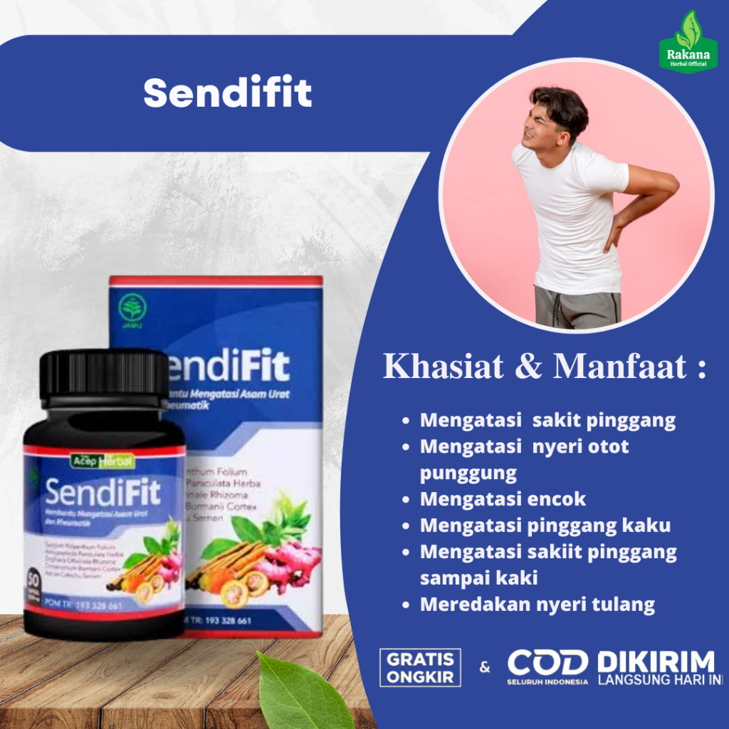 Obat Sakit Pinggang dan Nyeri Otot Punggung / Pereda Sakit Pinggang Nyeri Herbal Sendifit Kapsul