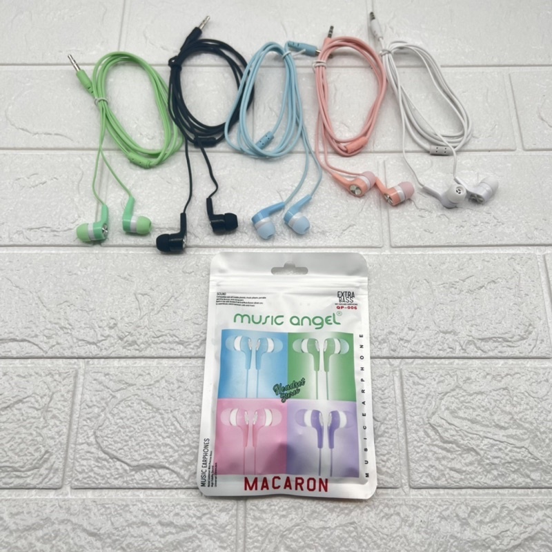 Headset Earphones Macaron Music Angels Super Bass QP-006 Handsfree MP3 Music Angels