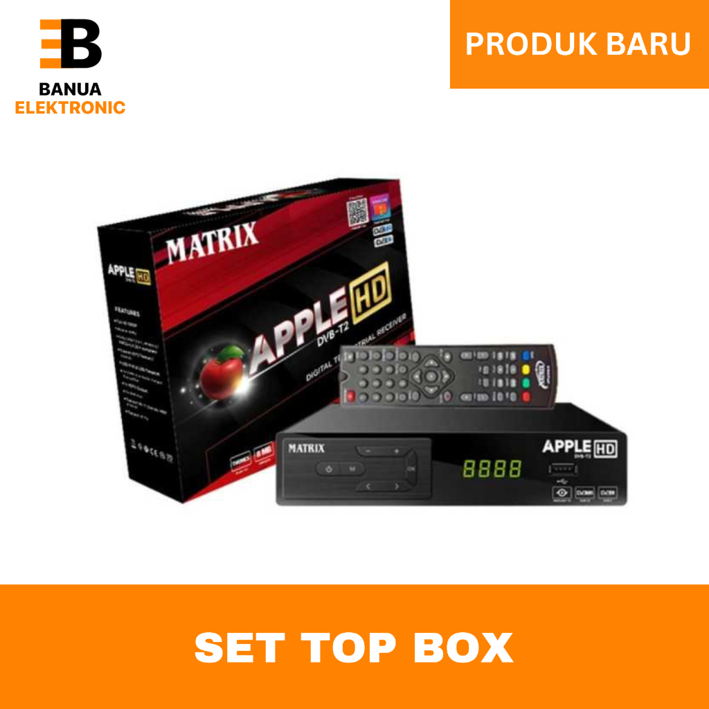 SET TOP BOX MATRIX DVBT-2 APPLE HD MERAH