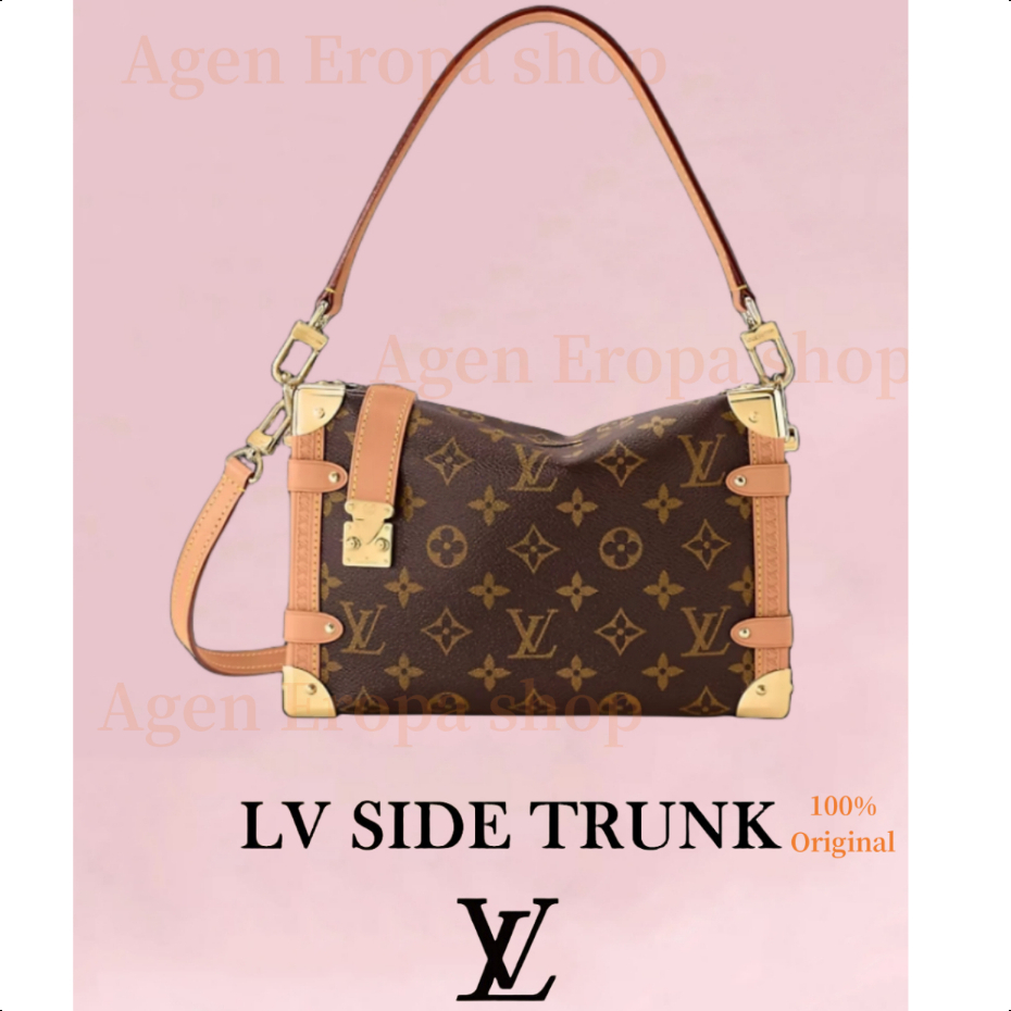 100% ORIGINAL LV Louis Vuitton TRUNK Medium Handbag Box Bag Old Flower Shoulder Backpack Women's Bag
