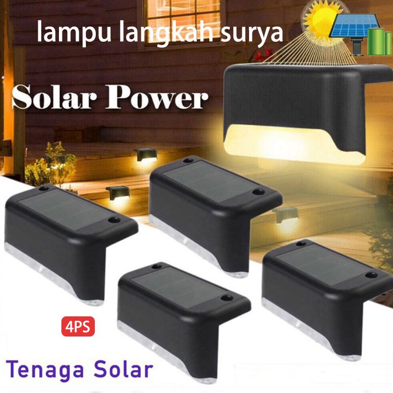 Lampu Led Tangga Surya Lampu Solar Outdoor Lampu Pagar Light Waterproof Lampu Panel 1 Box Isi 4 Pcs