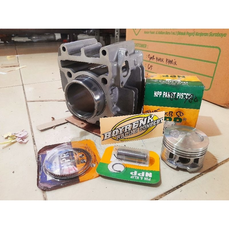 PAKET BORE UP BLOK VEGA ZR JUPITER Z NEW JUPITER ROBOT PISTON 53/53.5/54/54.5/55 NPP TANPA COAK CRAN