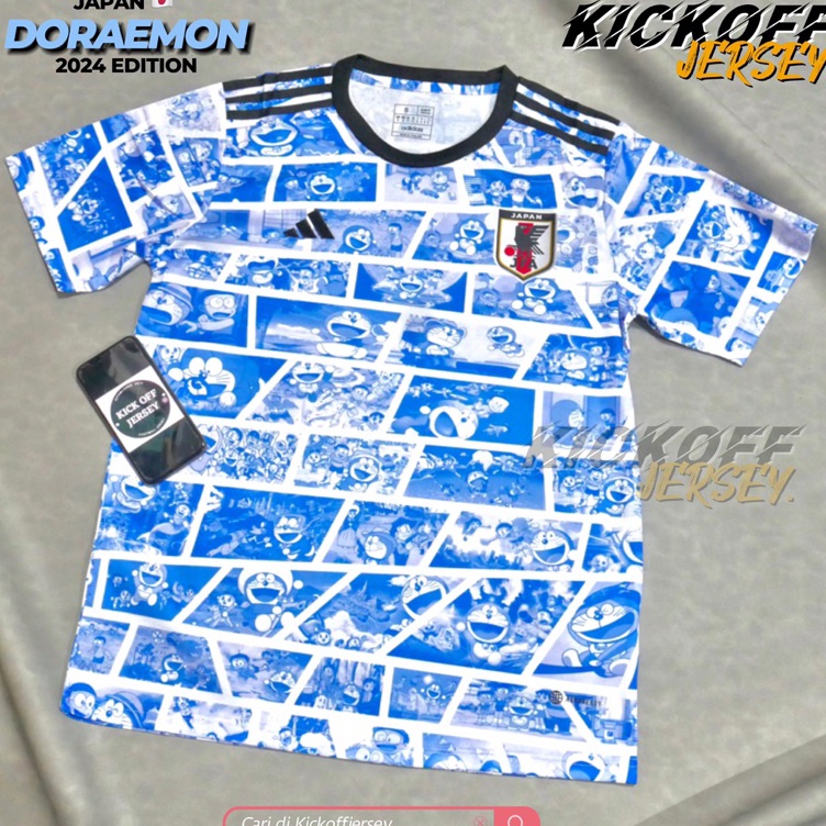 Eksklusif JERSEY JEPANG DORAEMON GRADE ORI