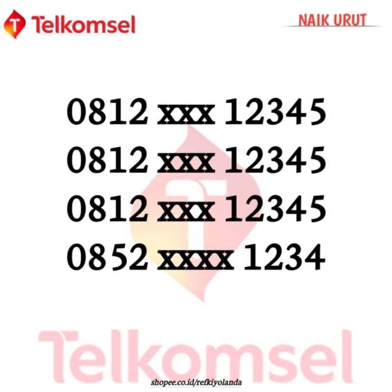NOMOR CANTIK TELKOMSEL EKOR 12345 Telkomsel 4G