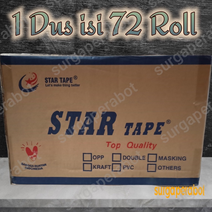 

ART K9F5 Lakban Bening Coklat 1 dus isi 72 roll 45mm x 9Yard 2 inch Murah Ekonomis 1 karton box