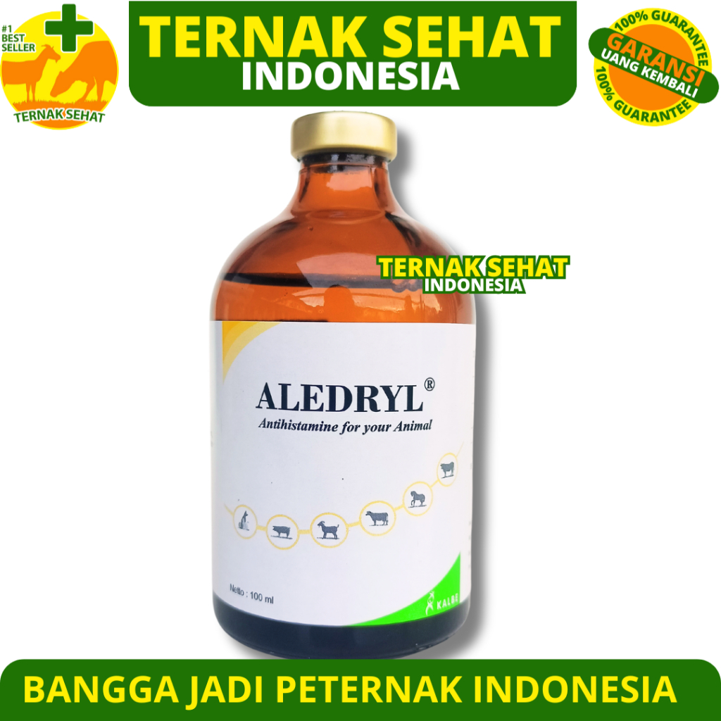 ALEDRYL 100 ML - Antihistamin Hewan Sapi Kuda dll KALBE Like Vetadryl