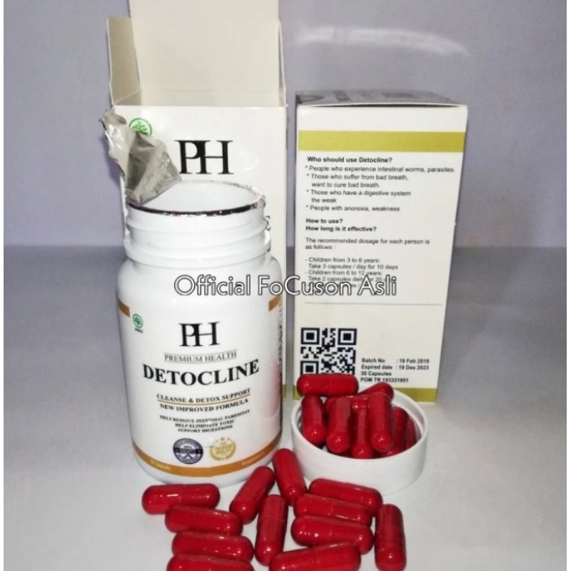 Detocline Asli 100% Obat Anti Parasit Atasi Bau Mulut Ampuh - Atasi Cacingan dalam Tubuh DETOCLINE O