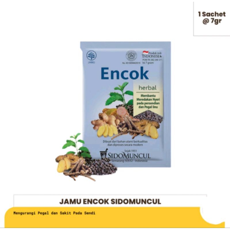 

Jamu Encok Sido Muncul Bubuk Isi 10 Sachet