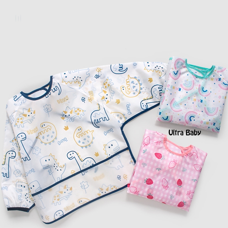 fdsv ULTRA Celemek Makan Bayi Wateroof Anti Air Anak Lengan Panjang Bib Baju BLW Bagus Lucu Premium
