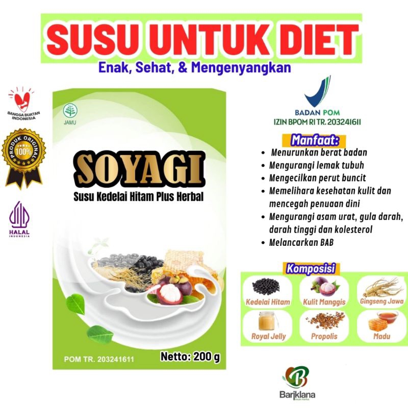 

SOYAGI Kedelai Plus Herbal Susu Diet Pengganti Makan | Pelangsing ampuh mengecilkan perut buncit