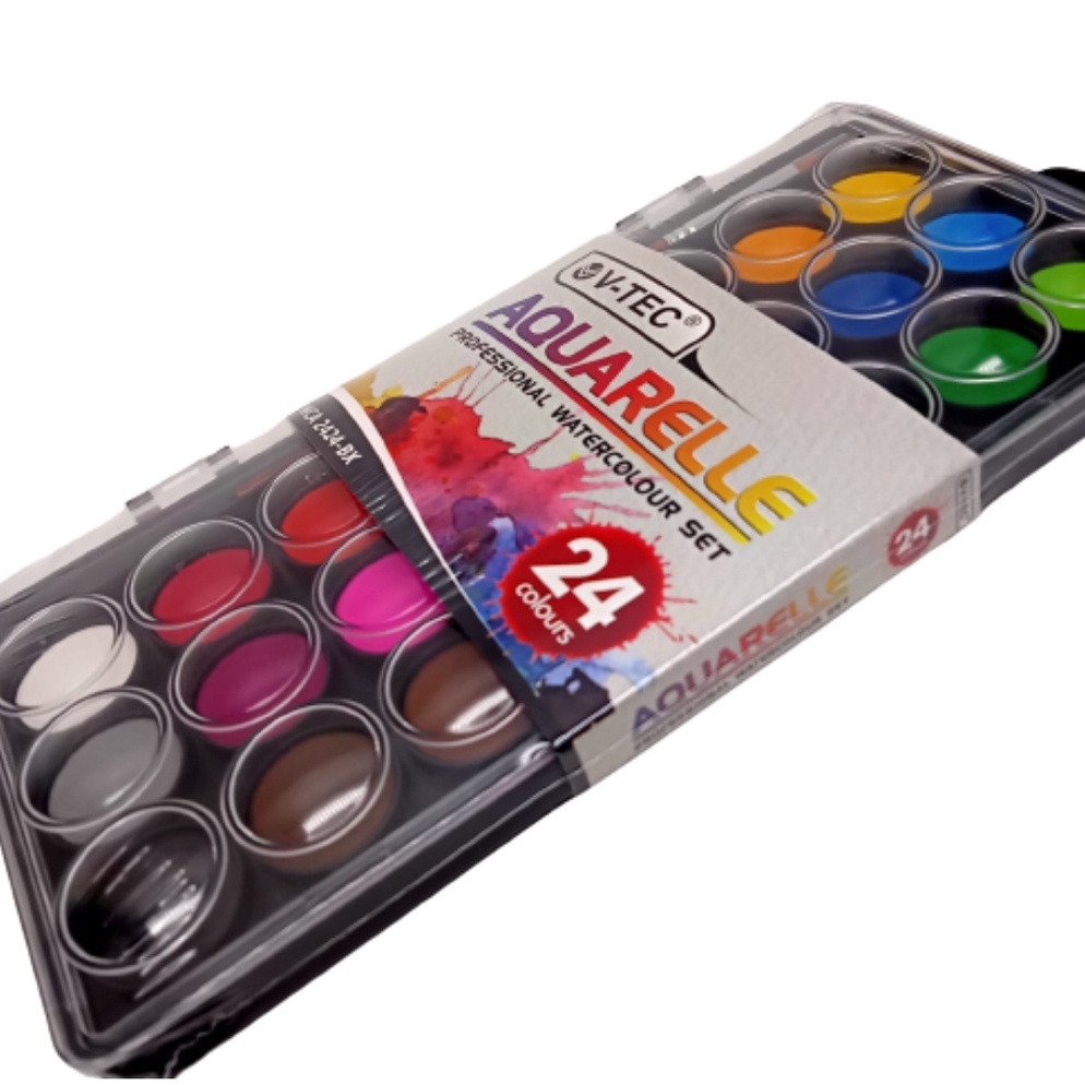 

ART I9F4 VTec Watercolor 24 Color WCA2424 VTec Watercolor Cake WCA2424 Cat Air VTec 12 Warna WCA2424