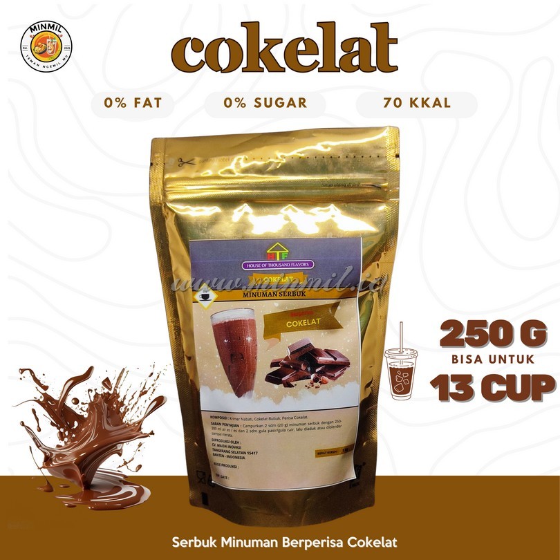 

MINMIL - BUBUK MINUMAN COKELAT 250 GRAM PREMIUM ORIGINAL TANPA PEMANIS BUATAN