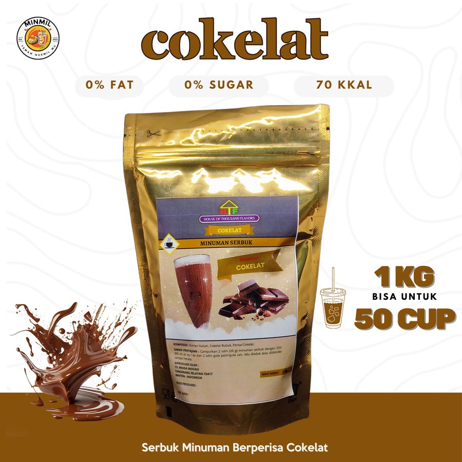 

MINMIL - BUBUK MINUMAN COKELAT 1 KG PREMIUM ORIGINAL TANPA PEMANIS BUATAN