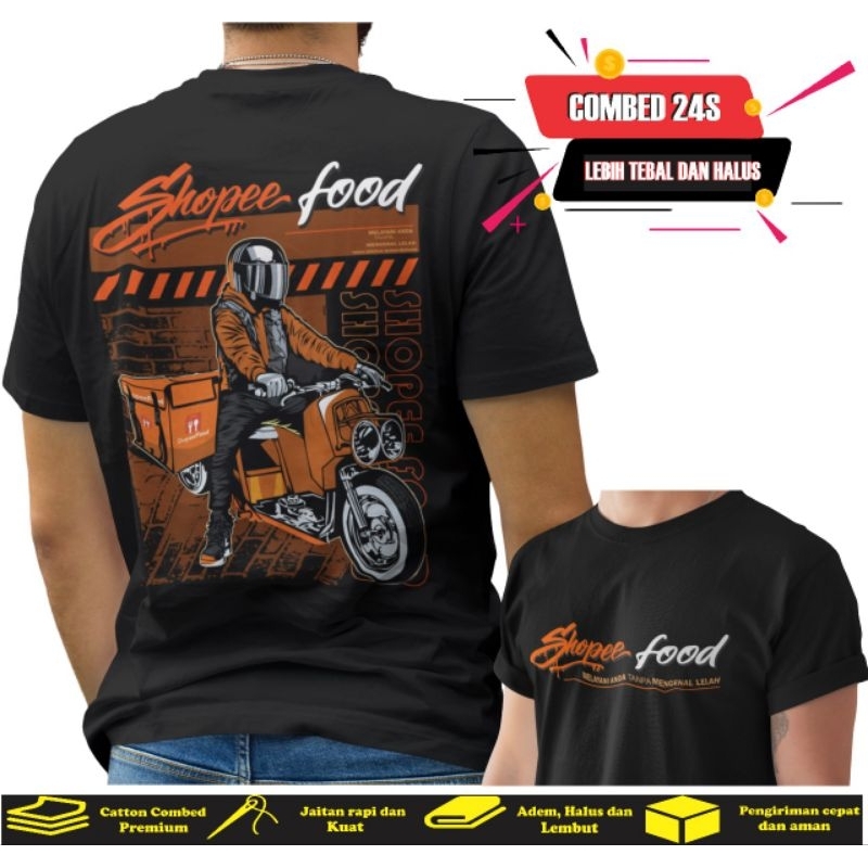 KaosPria  Keren SOPEE FOOD  Terbaru Lengan panjang & pendek Combed 24S Premium Tebal Halus dan Lembu