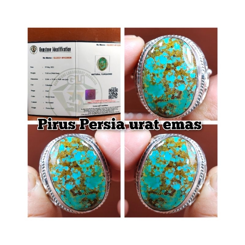 CINCIN PIRUS PERSIA URAT EMAS RING PERAK