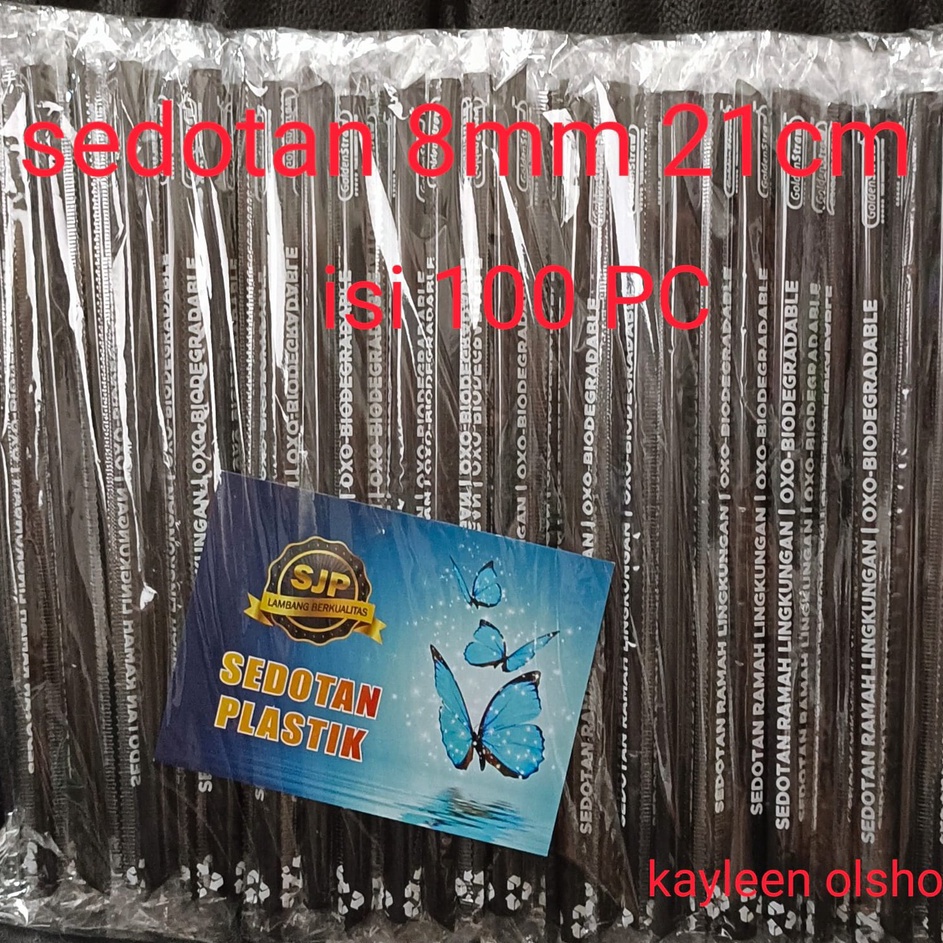 Ready Stok Sedotan Plastik Steril oxo 8mm 18cm 8mm 21cm Sedotan Gres Jelly Sedotan bungkus plastik 8