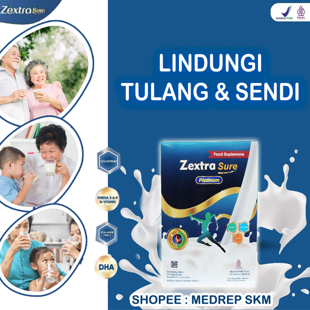 

ZEXTRA SURE PLATINUM SUSU UNTUK TULANG DAN SENDI, Atasi Nyeri Osteoartritis Osteoporosis, Susu Penggemuk Nafsu Badan, Susu Asam Urat Cocok Semua Usia