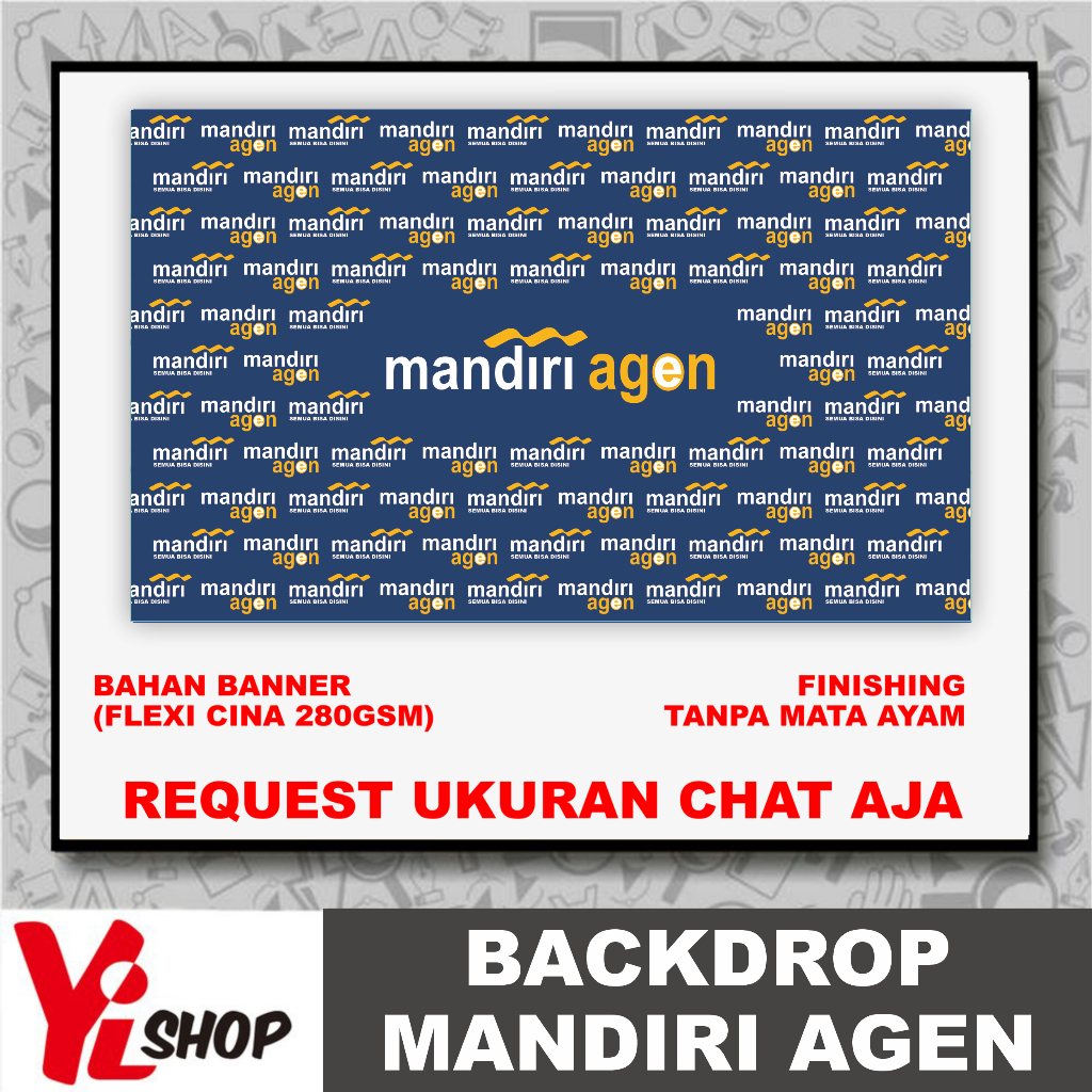 BACKDROP WALL AGEN MANDIRI BAHAN BANNER BUKAN STIKER