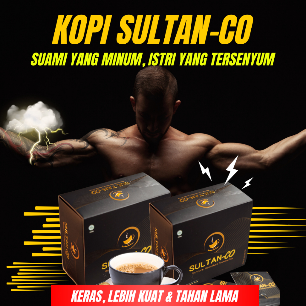 

Kopi Kuat Tahan Lama SULTAN Co 10 SACHET Penambah semangat Pria Dewasa Kopi pria Herbal Tahan Lama