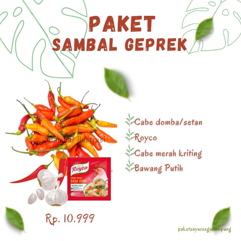 

(paket sayur) paket sambal geprek