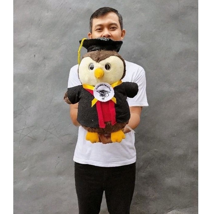 Boneka Wisuda Bear Owl Burung hantu bahan buket