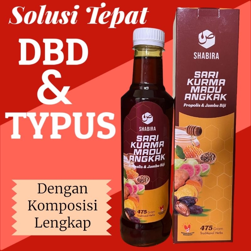 

Shabira Sari Kurma Madu Angkak Propolis Jambu Biji 475gram - Herbal DBD Trombosit dan Types