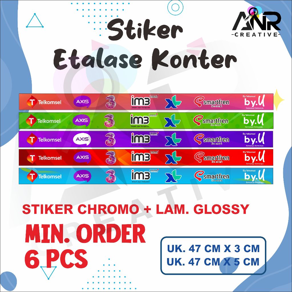 Stiker Etalase Konter / Stiker Konter All provider / Stiker Konter Murah / Aksesoris Konter/ Min. Or