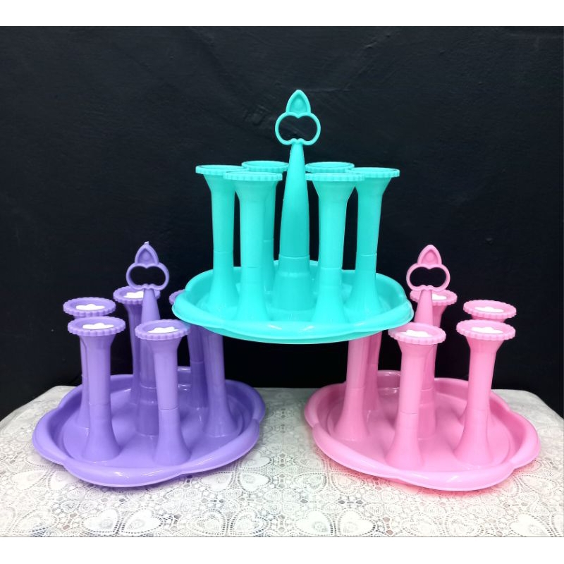 Glastand Daisuki Kaki 6 NP | stand gelas | Rak Gelas / Tatakan Gelas Bulat