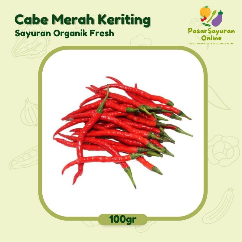 

Cabe Cabai Merah Keriting 100gr gram Murah Sayuran Segar Fresh Express Instan Sameday Bisa 1kg