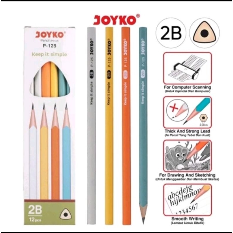 

PENSIL 2B JOYKO P-125 KEEP IT SIMPLE I PACK ISI 12 PCS