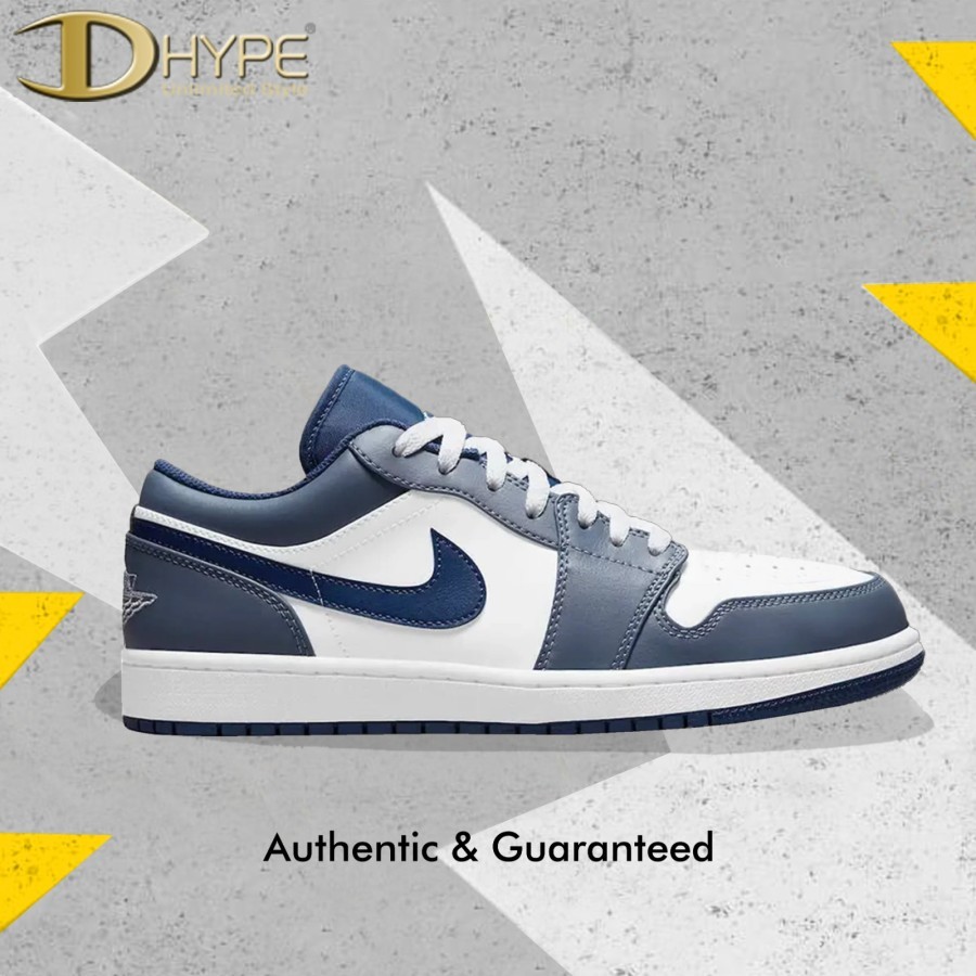 AIR JORDAN 1 LOW ASHEN SLATE BLUE NAVY 100% Authentic